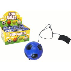 LeanToys Piłka Nożna PU Na Gumce Jojo Do Odbijania 6 cm Niebieska 13655903 5905679076934