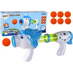 LeanToys Pistolet Wyrzutnia na Miękkie Kulki Jednorożec Niebieski 13674475 5905214974497