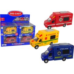LeanToys Auto Pojazd Ratunkowy Policja Straż Pożarna Napęd Frykcyjny 3 Modele 13674590 5905323214972