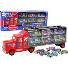 LeanToys Zestaw Ciężarówka Transportowa Auta Wyścigowe 12szt. 13674592 5905323215108