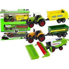 LeanToys Zestaw Maszyn Rolniczych Traktory z Przyczepami i Kombajn 13674734 5905515352970