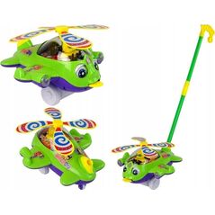 LeanToys Samolot Pchacz Dzwonek Kij Pilot Zielony 13674854 5905515357562