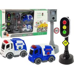 LeanToys Zestaw Autka  Sygnalizacja Świetlna Znaki Drogowe Światła 13674933 5905515359597