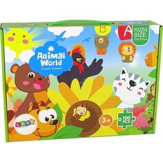 LeanToys Puzzle Dla Dzieci Układanka Zwierzątka 100 elem. 13674962 5905679070413
