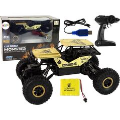 LeanToys Auto RC Wysokie Koła 1:18 Plastikowe Czarne Złote 13675038 5905679073018