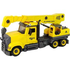 LeanToys Ciężarówka Dźwig do Rozkręcania i Skręcania Żółta 13675086 5905679074565