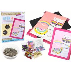 LeanToys Zestaw DIY Cekiny Szpilki Lama Ramka Kolorowy 13675128 5905679076156
