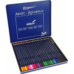 LeanToys Zestaw 24 Kredek Akwarelowych Metalowy Pojemnik 13675146 5905679076668