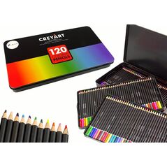 LeanToys Zestaw 120 Kredek Artystycznych Metalowy Pojemnik 13675153 5905679076705