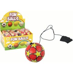 LeanToys Piłka Nożna PU Na Gumce Jojo Do Odbijania 6 cm Czerwona Gwiazdki 13675156 5905679076897