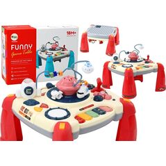LeanToys Interaktywny Stoliczek Edukacyjny Panel Dziecięcy Pianinko Kosmos Czerwony 13675785 5905991003816