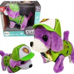 LeanToys Piesek Pluszowy Interaktywny Zwierzątko Chodzi Szczeka Fioletowy 13675828 5905991004479