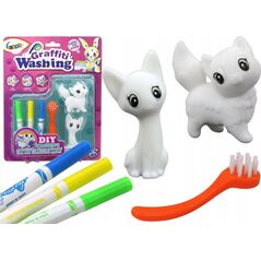 LeanToys Zestaw Artystyczny DIY Kotki Figurki 2szt Pisaki Szczotka 13675830 5905991004431