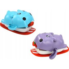 LeanToys Zabawka Do Kąpieli Nakręcana Pływający Hipopotam Na Desce 13675905 5905991005551