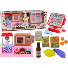 LeanToys Zestaw Sklep Z Pączkami Cukiernia Kasa Fiskalna Mikrofala 13675912 5905991005681