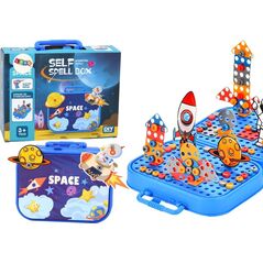 LeanToys Walizka Zestaw DIY Układanka Klocki Kosmos Wkrętarka 228 ele. 13675953 5905991006176