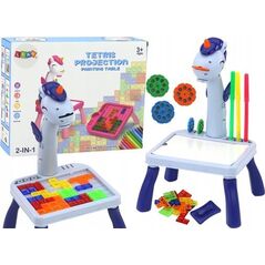 LeanToys Mini Projektor Stolik Tetris 2w1 Jednorożec Niebieski 13676154 5905991009801