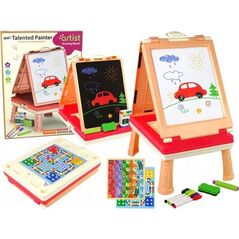 LeanToys Tablica 3w1 Wielofunkcyjna Dwustronna Stolik Do Gier Chińczyk 13676163 5905991009870