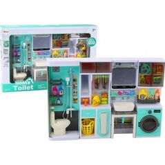 LeanToys Zestaw Do Zabawy Łazienka 4w1 Prysznic Toaleta Pralka Akcesoria 13676322 5905991014836