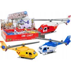 LeanToys Helikopter Ratunkowy Policyjny Strażacki Metalowy Napęd Otwierane Drzwi 13676638 5905991019626