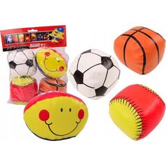 LeanToys Miękkie Piłki Sportowe Koszykówka Rugby Piłka Nożna Baseball Zestaw 4ele. 13676687 5905991020370