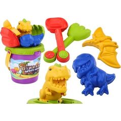 LeanToys Zestaw Do Piasku Wiaderko Łopatka Grabki Foremki Dinozaury 13676768 5905991021483