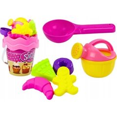 LeanToys Zestaw Do Piasku Wiaderko Konewka Foremki Różowe Słodkości 8 ele. 13676790 5905991021643