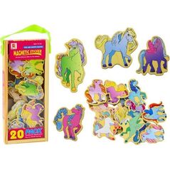 LeanToys Zestaw Magnesów Drewnianych Jednorożce Kolorowe 20 Sztuk 13676816 5905991021803