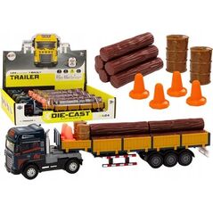 LeanToys Ciężarówka Z Drewnem Niebieska Tir Przyczepa 1:24 Bale Dźwięki Światła 13676833 5905991022114
