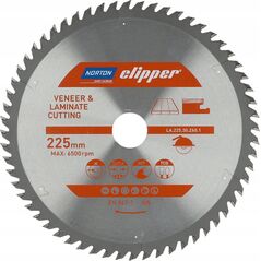 Norton NORTON PIŁA TARCZOWA 225mm x 30mm x 60z LAMINATY I FORNIR (2,6/1,6) 13683874 5450248769897