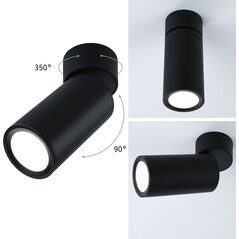 Lampa sufitowa Paulmann Lampa sufitowa TURNAL COIN LED 3-STEP DIM 6W 470lm 2700K 230V czarny matowy 13684514 4000870930892