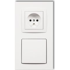 Karlik Gniazdo ssące odkurzacza centralnego z gniazdem pojedynczym z uziemieniem DECOvac Karlik Deco DGV-2 białe 13684761 5901832004172