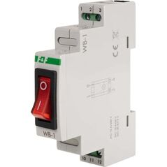F&F Przełącznik dwupozycyjny F&F WB-1R 16A 1NO 230V AC z podświetleniem czerwonym na szynę DIN 13684934 5908312599944