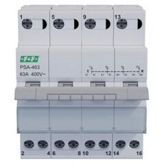 F&F Przełącznik sieć-agregat 63A 4P F&F PSA-463 trójfazowy modułowy na szynę DIN 13685096 5902431674988