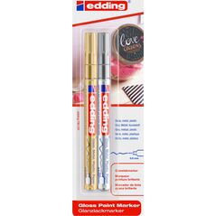 Edding Marker olejowy połyskujący e-780 EDDING, 0,8mm, 2 szt., blister, mix kolorów 13757051 4004764793792