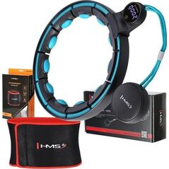 HMS ZESTAW HULA HOP MAGNETYCZNY BLACK/TURQUOISE HHM17 Z LICZNIKIEM HMS + PAS WYSZCZUPLAJĄCY BR163 RED 13814239 5907695512502