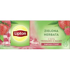 Lipton Herbata LIPTON zielona, z nutą truskawki i maliny, 20 torebek 13828621 5063270105214