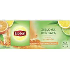 Lipton Herbata LIPTON zielona, z nutą cytrusów, 20 torebek 13828622 5063270105276