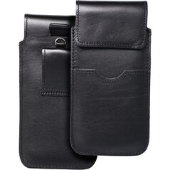 OEM Skórzana uniwersalna wsuwka z klapką - ROYAL / czarny - Rozmiar 2XL - IPHONE 6 PLUS / SAMSUNG A52 / XIAOMI REDMI NOTE 10 13844702 5903396223884