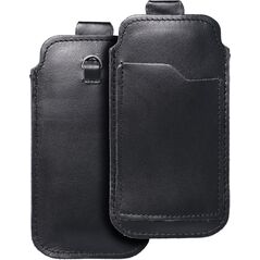 OEM Skórzana uniwersalna wsuwka z pull-up - ROYAL / czarny - Rozmiar M - IPHONE 5 / NOKIA S5610 / LUMIA 230 13844712 5903396223976