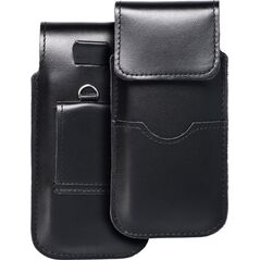 OEM Skórzana uniwersalna wsuwka z klapką - ROYAL / czarny - Rozmiar M - IPHONE 5 / NOKIA S5610 / LUMIA 230 13844832 5903396226984