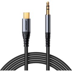 Kabel USB Joyroom Joyroom kabel audio stereo AUX 3,5 mm mini jack - USB-C do telefonu 1,2m czarny (SY-A07) 13858819 6956116773786