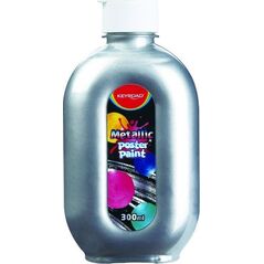 Keyroad Farba plakatowa KEYROAD, metaliczna, 300ml, butelka, srebrna 13874606 6941288721703