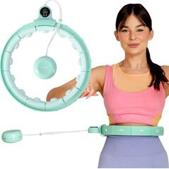 One Fitness Hula hop z obciążnikiem   licznik fh02 zielone 13876492 5907695549775