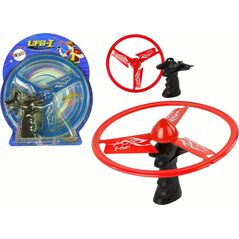 LeanToys Latający Dysk Ufo Wyrzutnia Czerwony 13881841 5905323216211