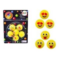 LeanToys Zestaw Piłeczek Kauczukowych Emoji Żółte 6 Szt 13928525 5905991026655