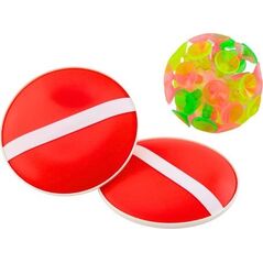 LeanToys Gra Zręcznościowa Paletki Okrągłe Piłka Z Przyssawkami Czerwony 13928530 5905991027256