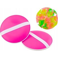 LeanToys Gra Zręcznościowa Paletki Okrągłe Piłka Z Przyssawkami Różowy 13928532 5905991027263