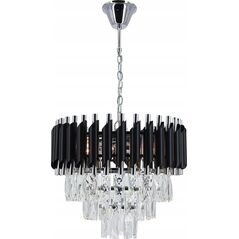 Lampa wisząca Mdeco Elem Toledo 6260/4 8C BL lampa wisząca zwis 4x40W E14 chrom/transparentna/czarna 13935332 5907737334918