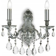 Kinkiet Ideal Lux Kinkiet lampa ścienna Ideal Lux Gioconda AP2 2x40W E14 srebrny 044910 13942938 8021696044910